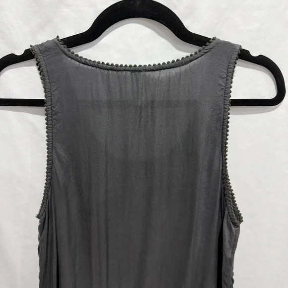 Blue Sky Crochet Trim Tank Top Small Boho Festival Sleeveless Blouse Lace Artsy - Picture 10 of 13